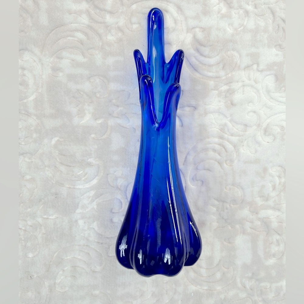 Vintage Norleans Swung Vase, Five Finger Cobalt Blue Collection